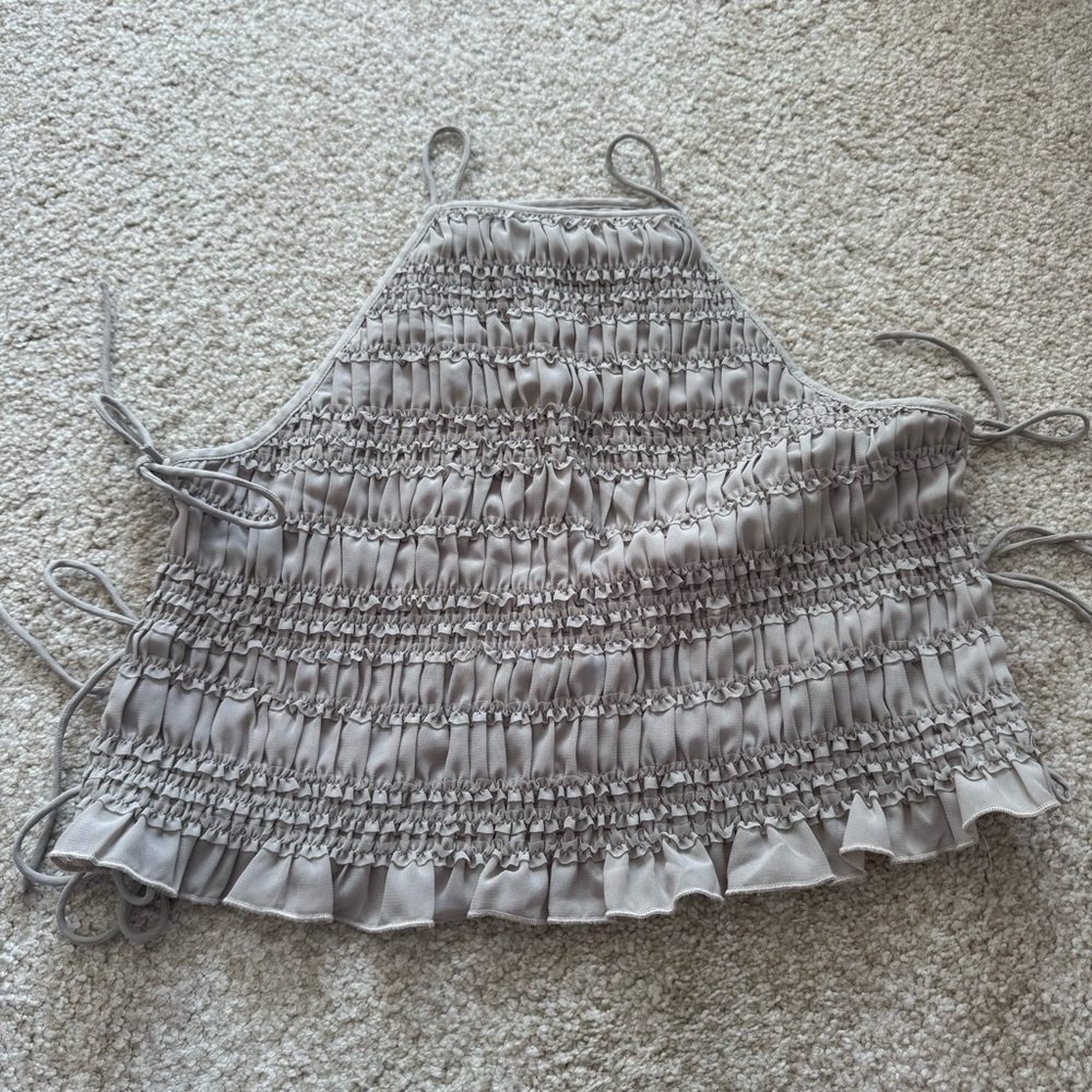 Apron Ruched Side-Tie Top - Picture 3 of 5